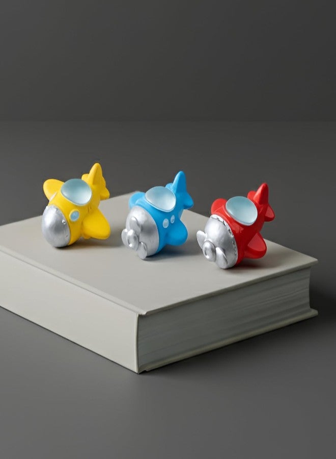 ascension Set of 3 Miniature Airplane Showpiece Perfect for Home Garden and Fairy Gardens Cake Toppers Decoration Unique Gift Idea for Kids Dollhouse Miniatures for Home Decor Kids Gift Item - Image 1